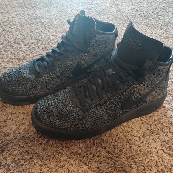 Nike Air Force 1 Ultra Flyknit Mid - Dark Grey Black - Size 13 - Picture 1 of 6